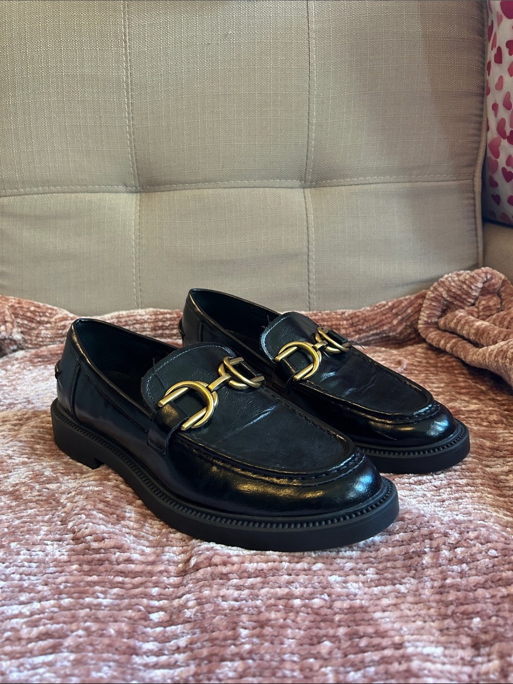 Steve Madden Sheyla Black Vegan Leather Loafers Size 10